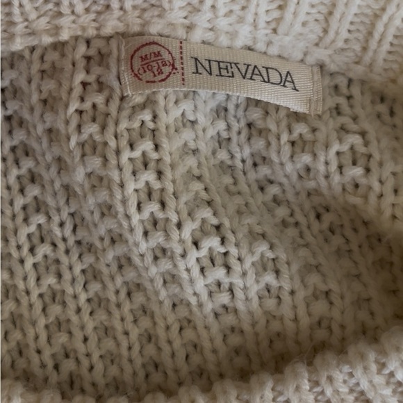 Women's Cream Cable Knit Sweater - Picture 12 of 12